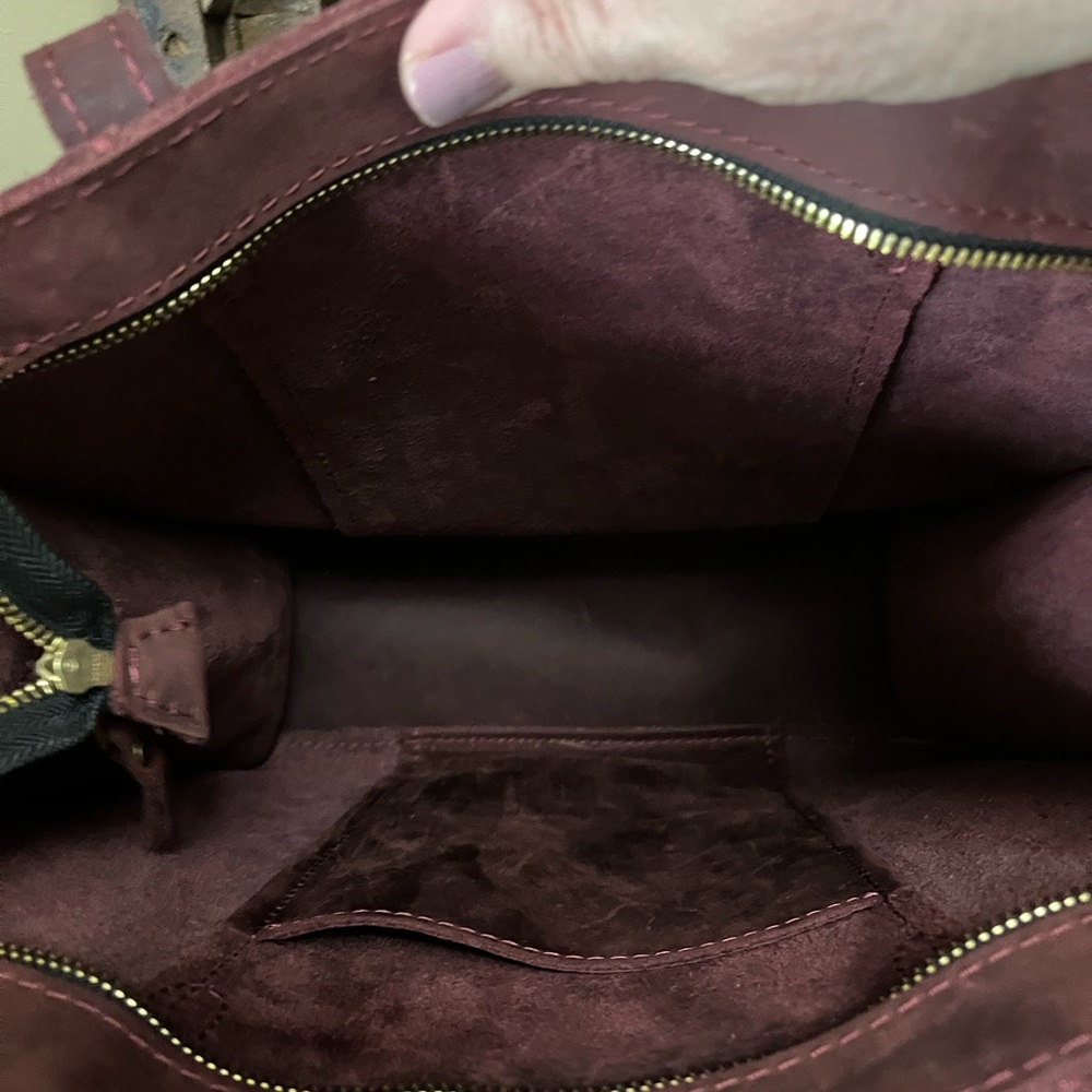 Portland Leather Goods Merlot N/S Large Lola Leather Crossbody Tote - Picture 3 of 4
